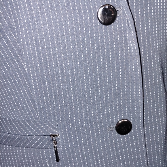 Dotted Pin Stripe Black Larry Levine Skirt & Jacket 10 - Picture 9 of 9